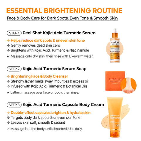 3-Step Kojic Acid Turmeric Brightening Routine