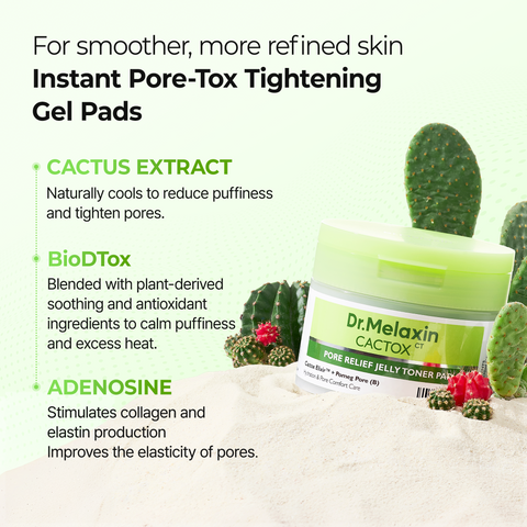 CACTOX Pore Relief Jelly Toner 60 Pads  & Serum Mist Duo